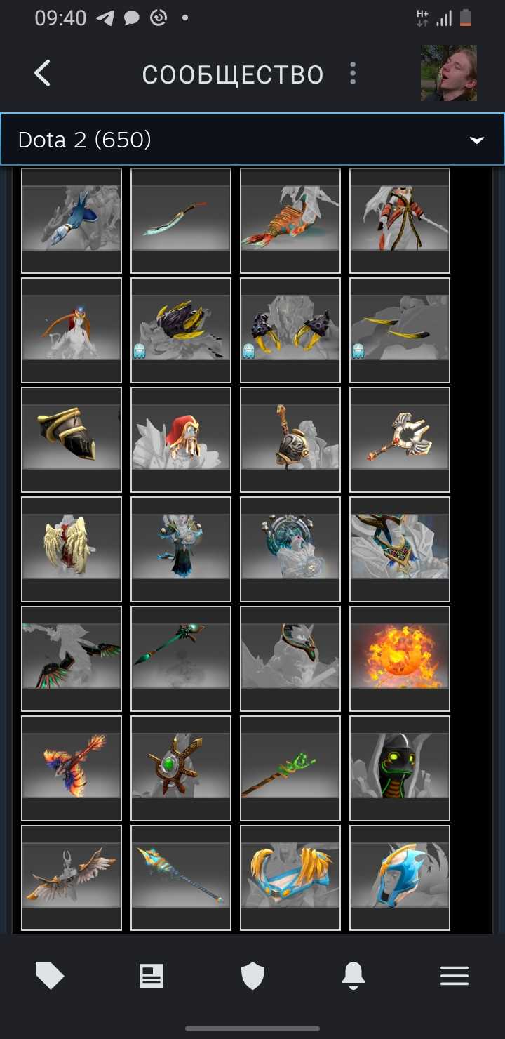 Akun Dota dengan barang langka dan kurir, VAC di KS