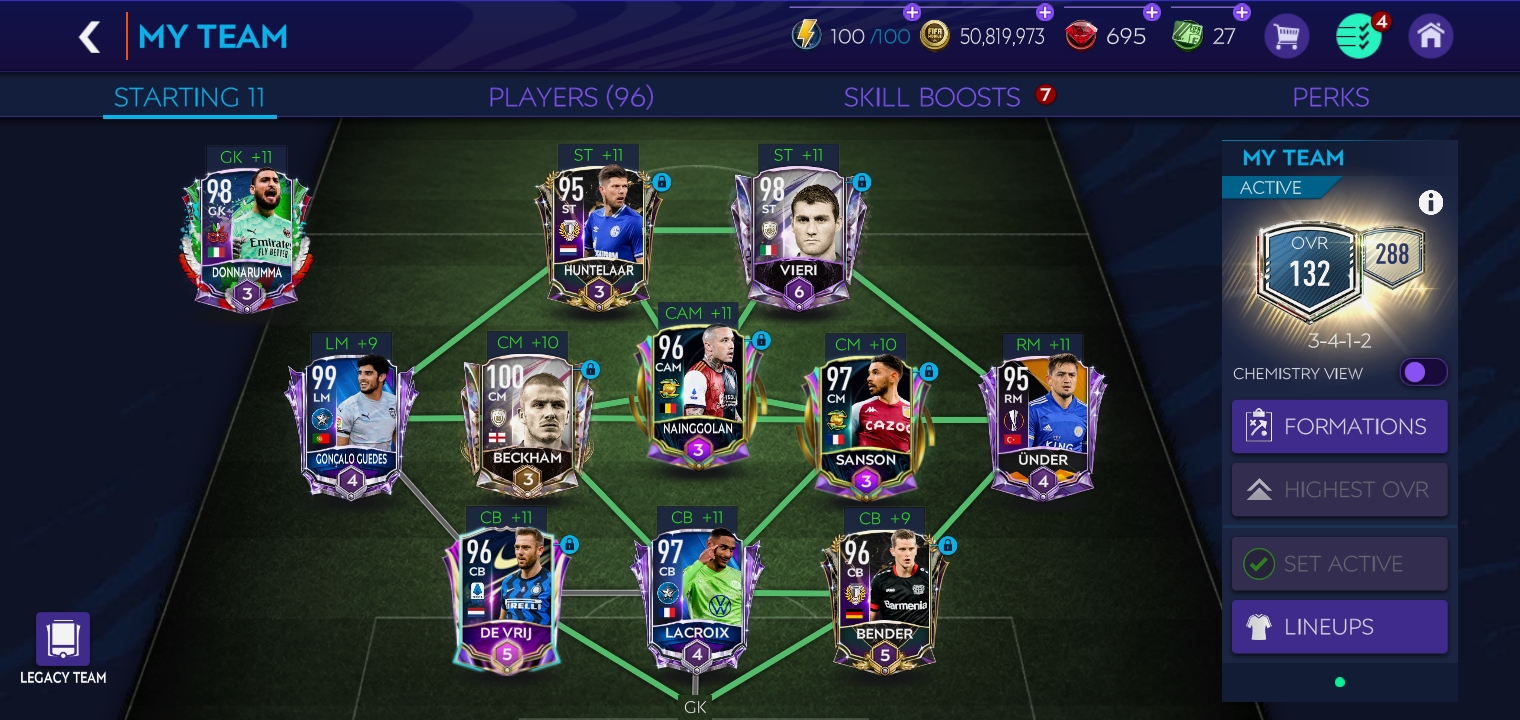 Selling FIFA mobile account 132/288