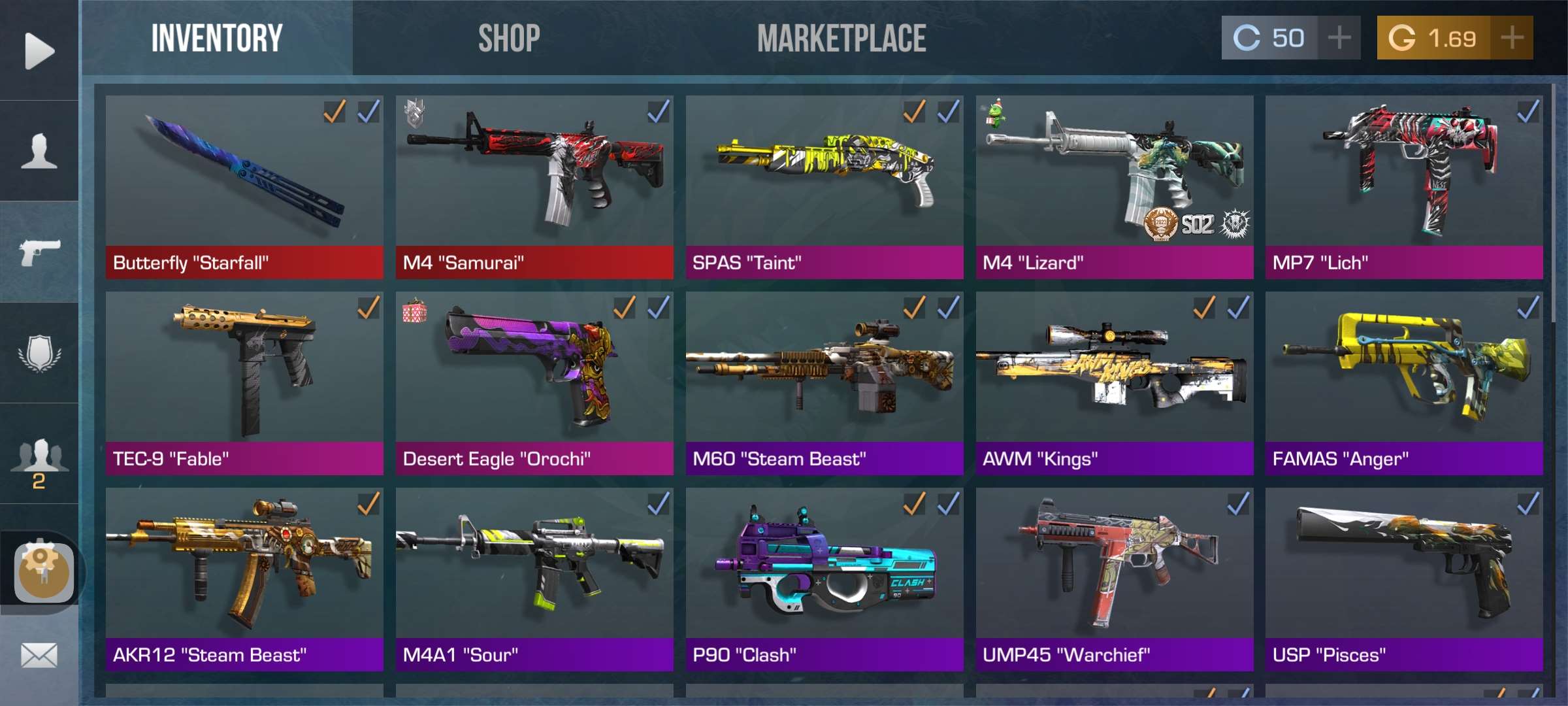 Some skins plus butterfly 