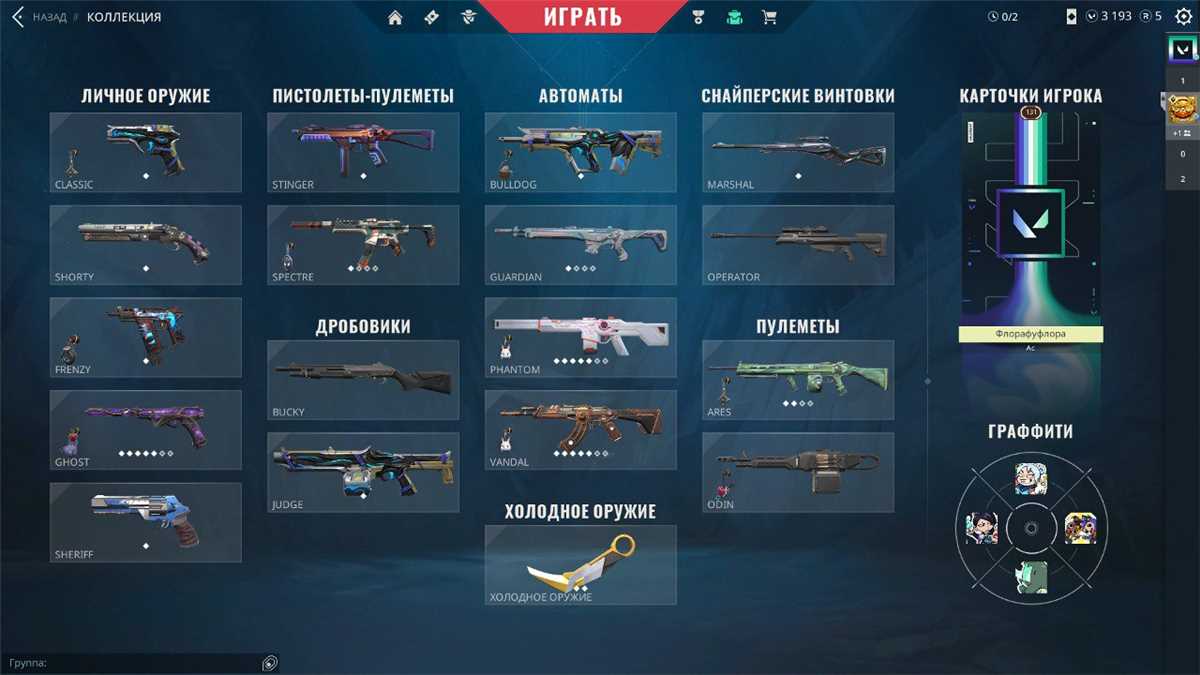 Akun dengan skin dan vp