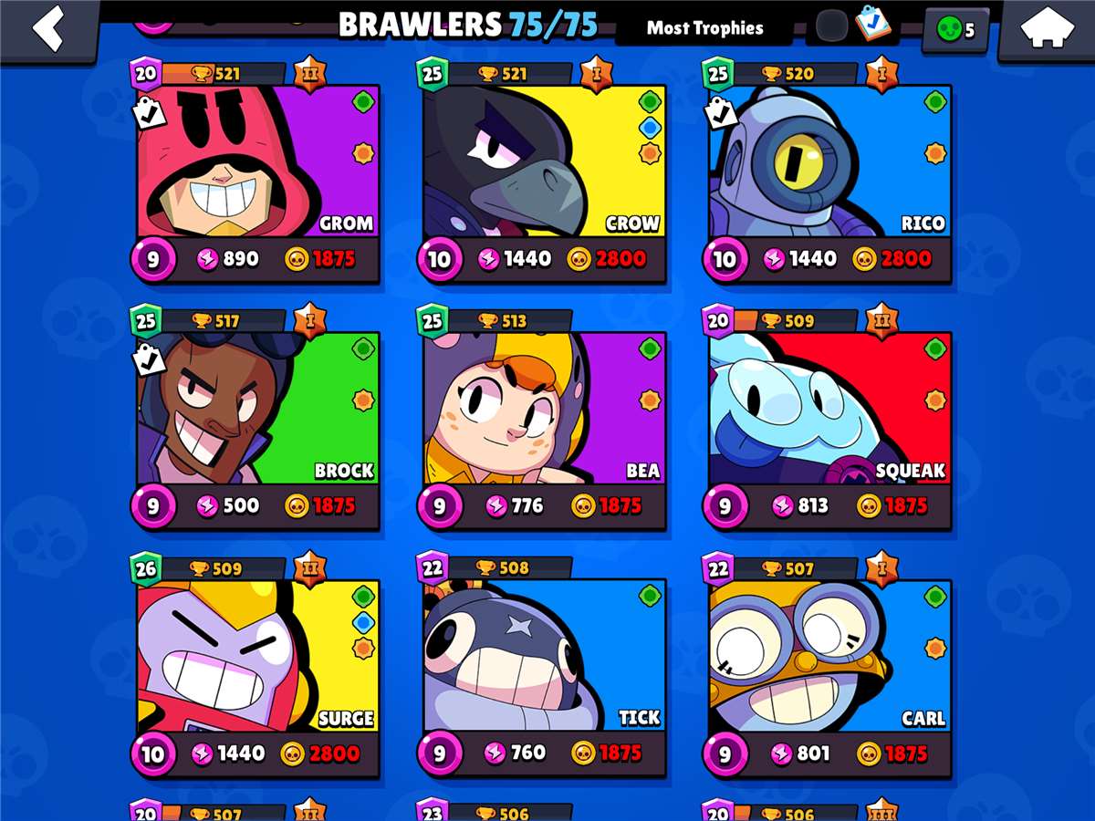 Stacked Brawl Stars Account | 37000+ trophies