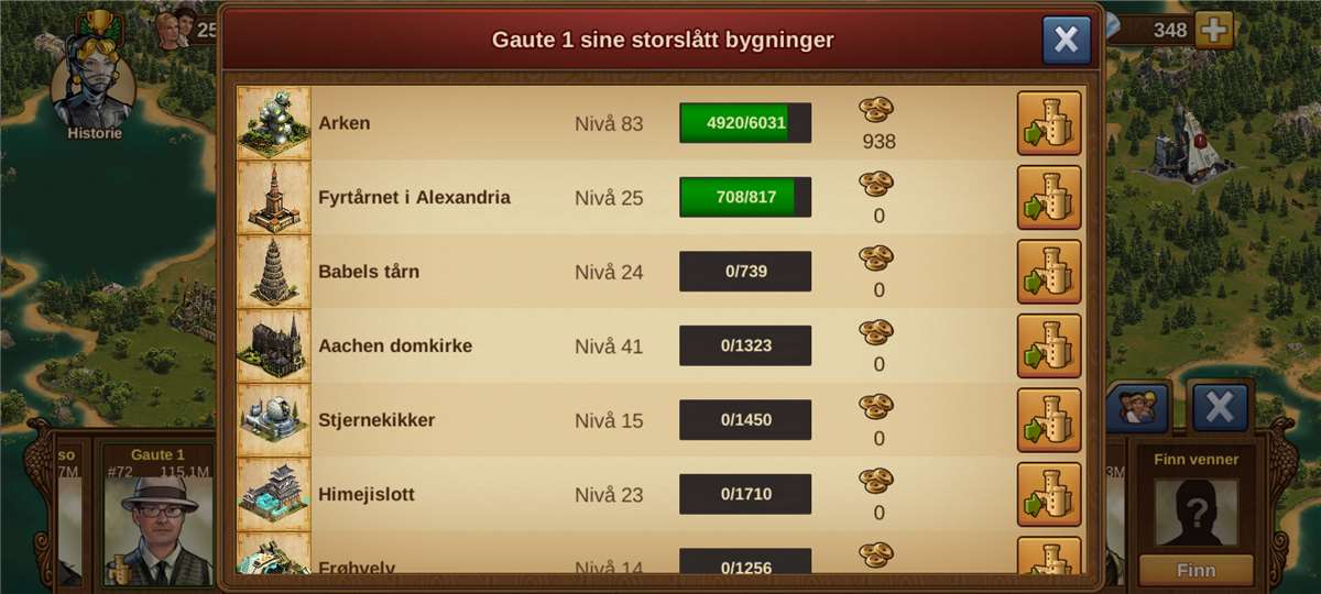 5-6 years of playing FoE (phone-game)