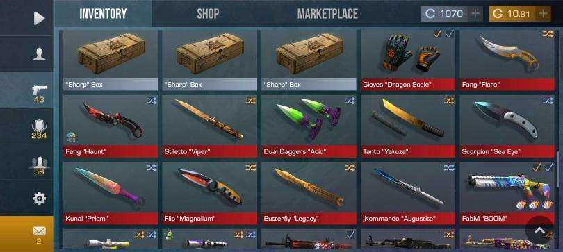 Standoff 2 accounts in exchange