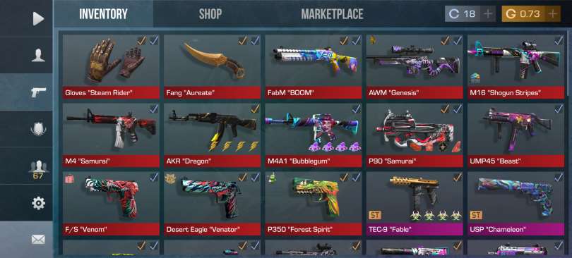 Standoff 2 accounts in exchange