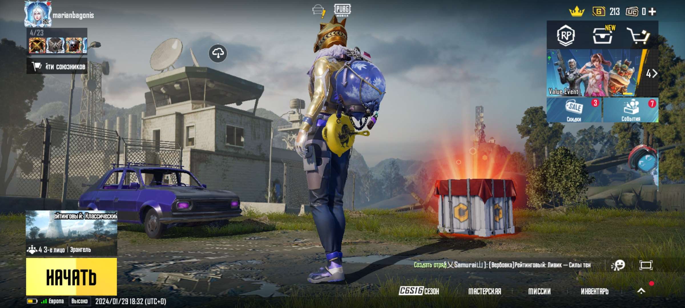Selling Pubg account 10.000
