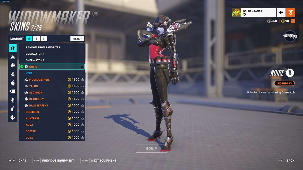 Account With Widowmaker Noire Skin