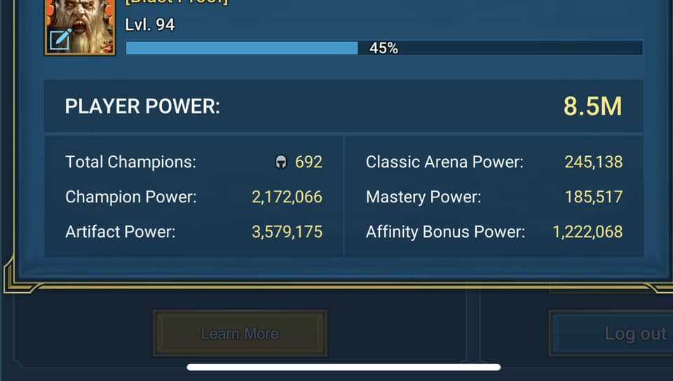 Lvl 94, 8.5M PP