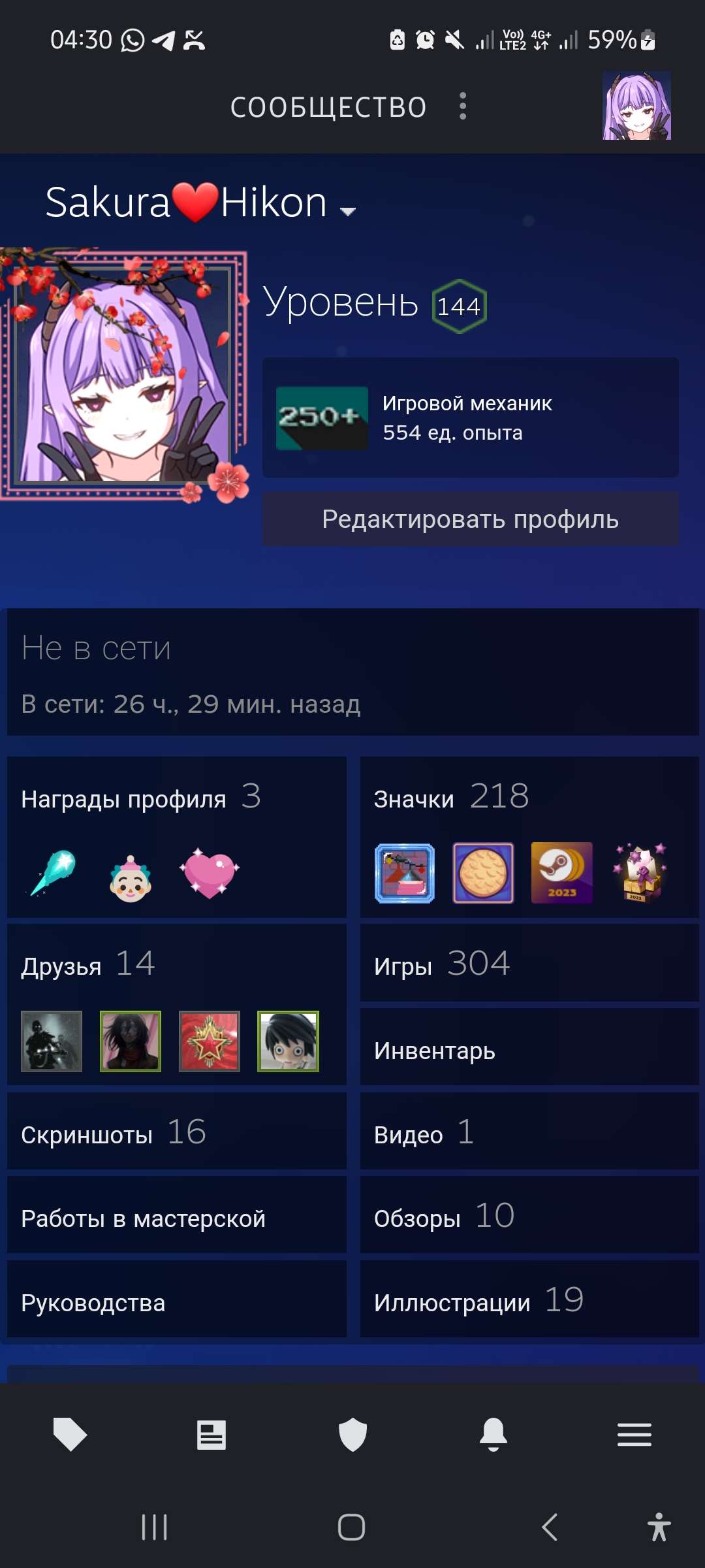 Steam account level 115 with 300 games 