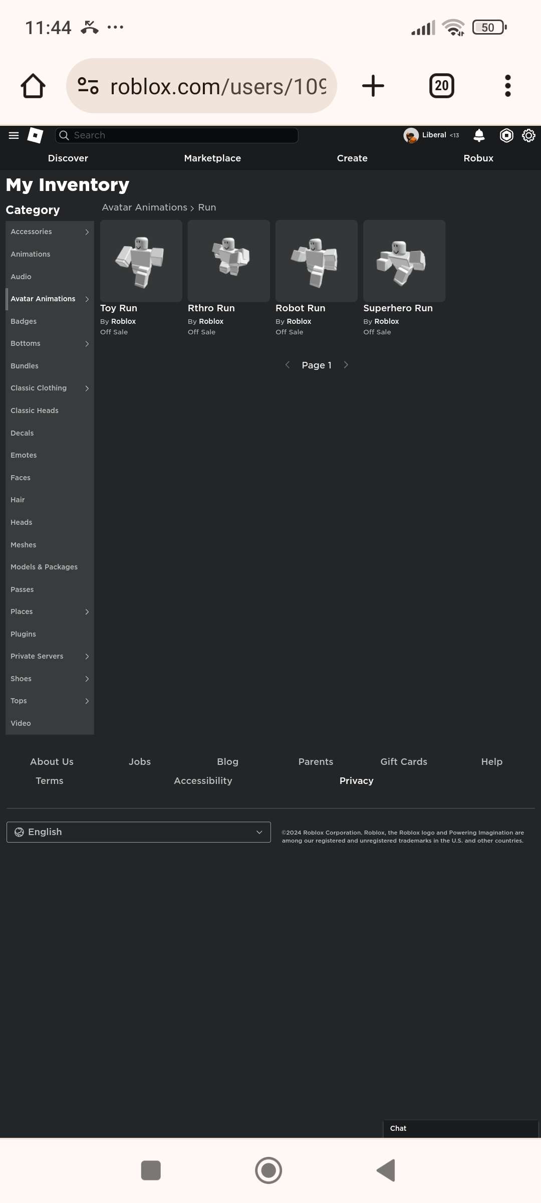 Roblox account 21k total