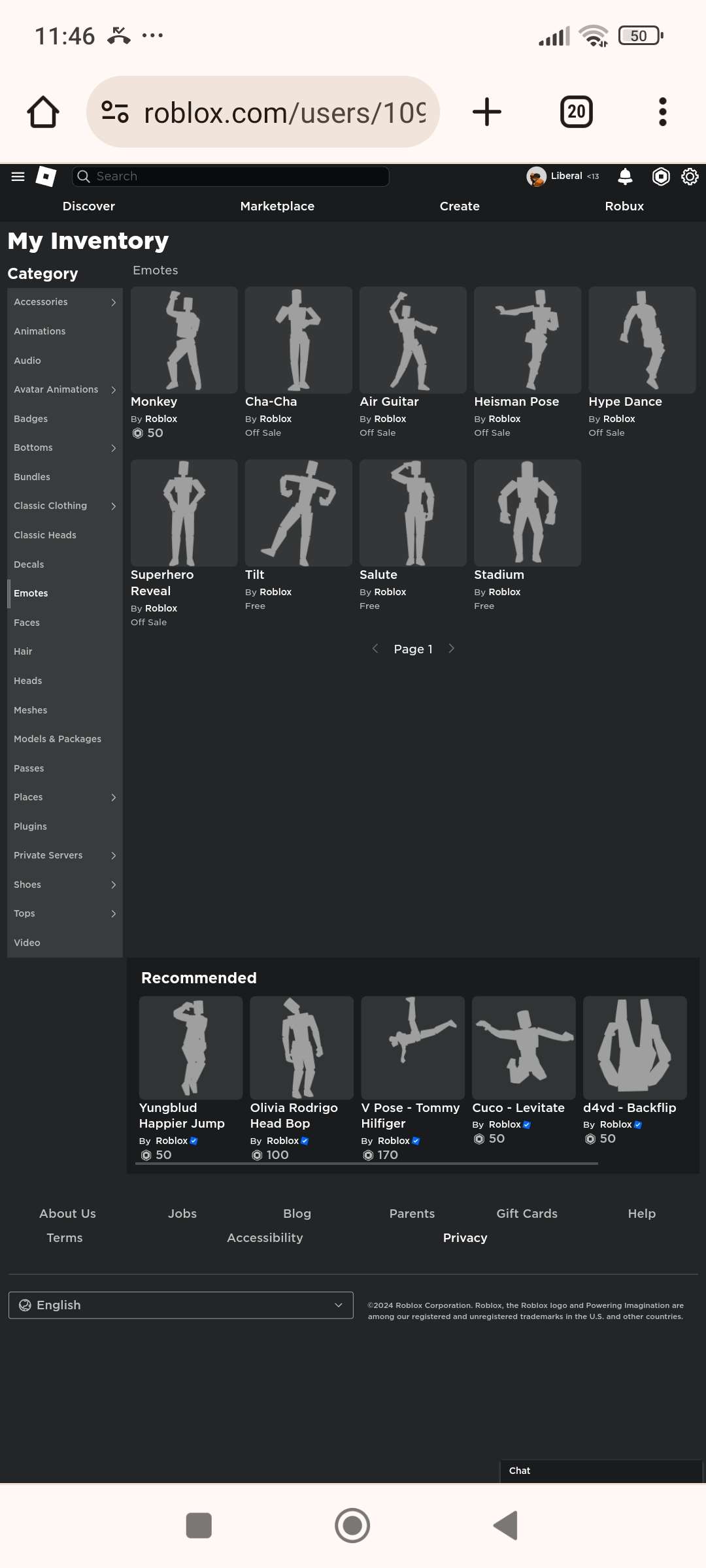 Roblox account 21k total