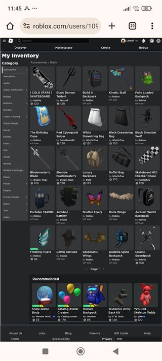 Roblox account 21k total