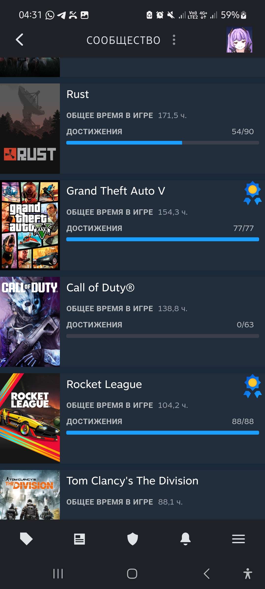 Akun Steam level 115 dengan 300 game