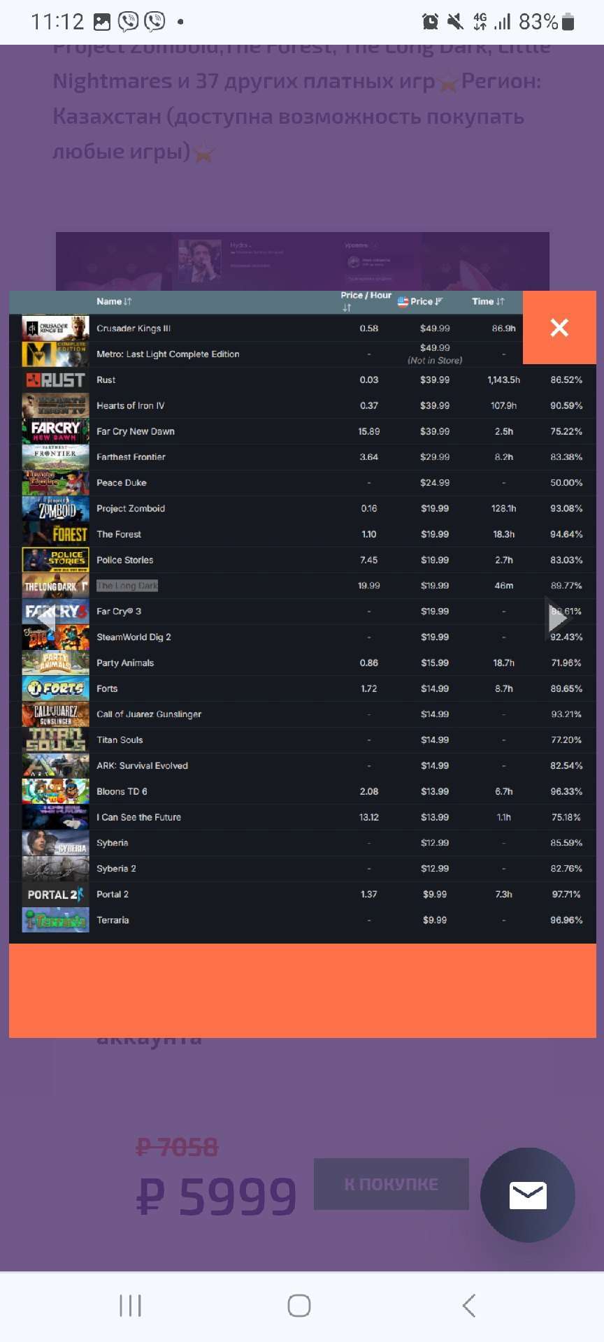 Steam account