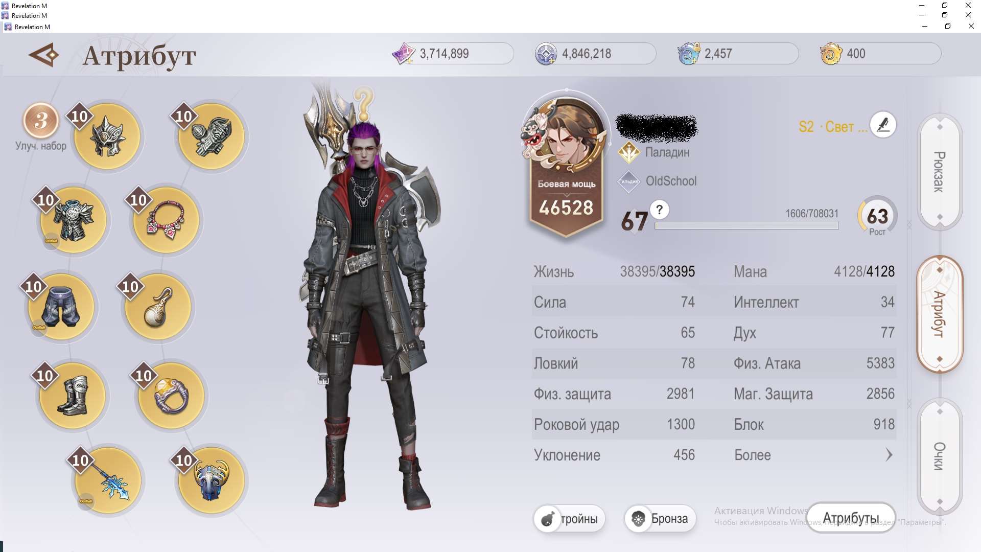Paladin 46.5k bm, server Aquatic Bay - EU