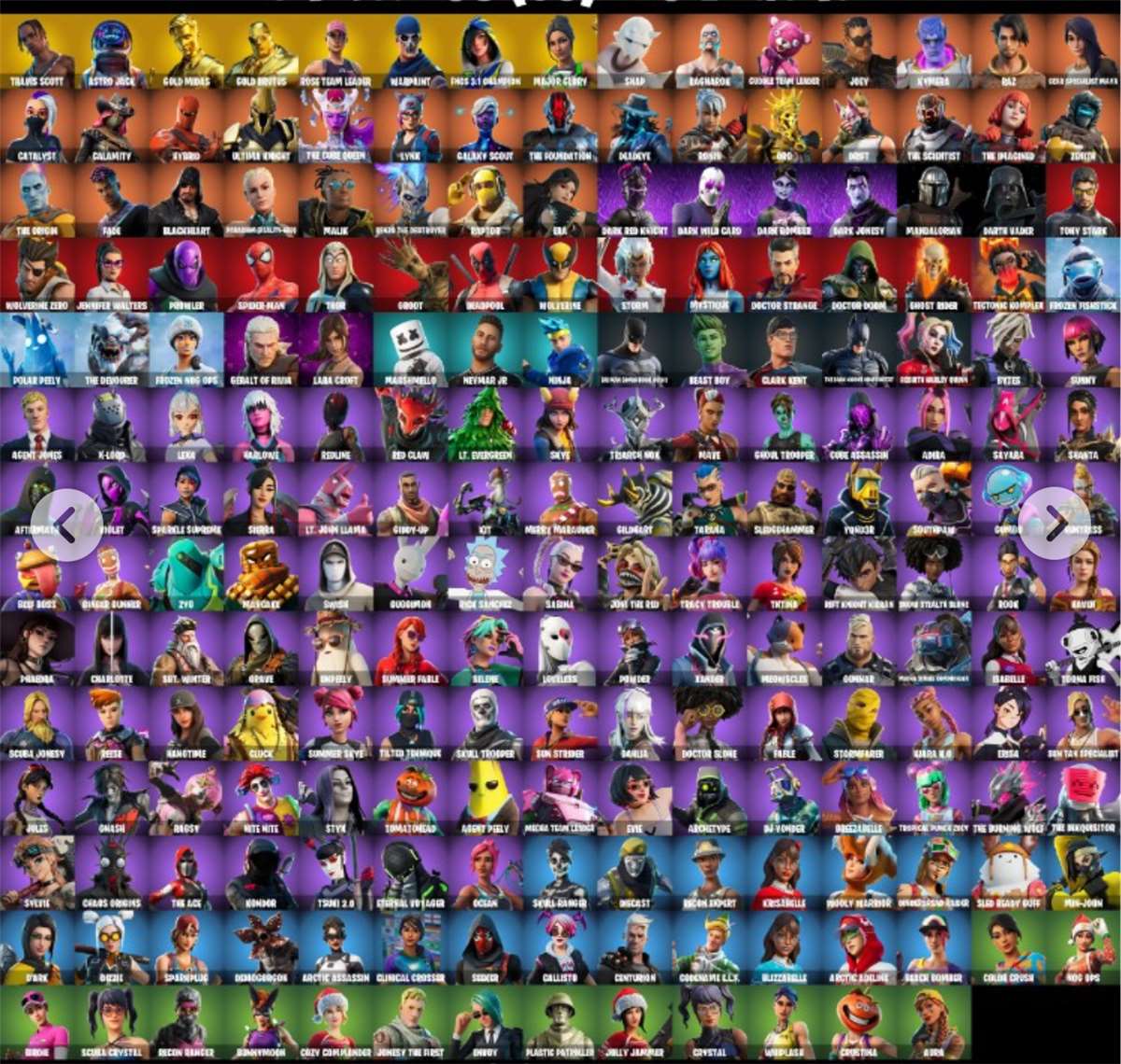 Fortnite account with Travis scott