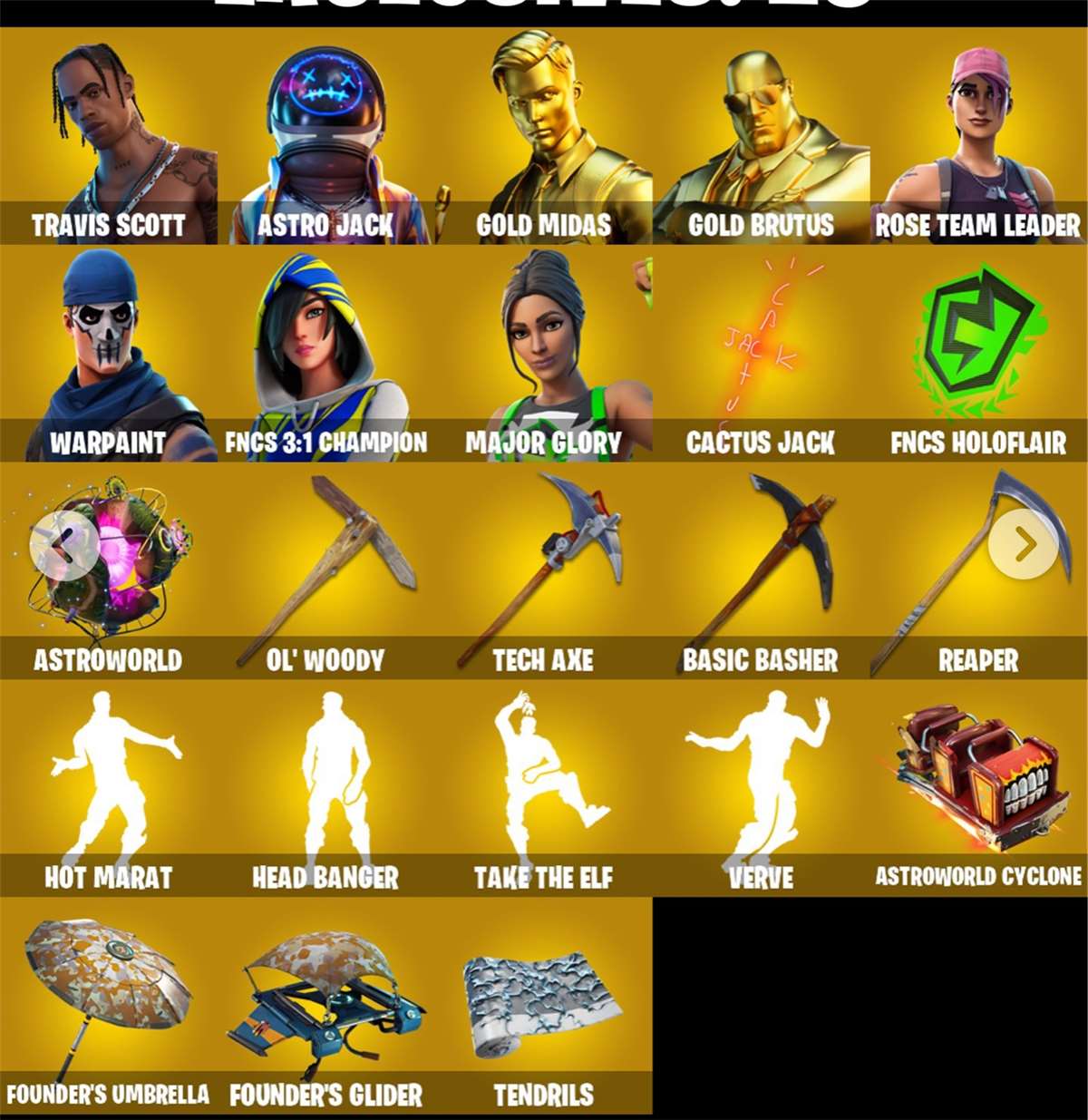 Fortnite account with Travis scott
