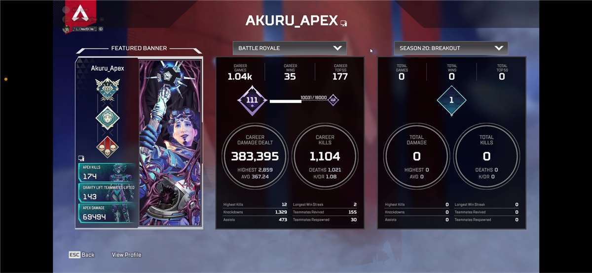 Apex legends account wraith + Horizon heirloo