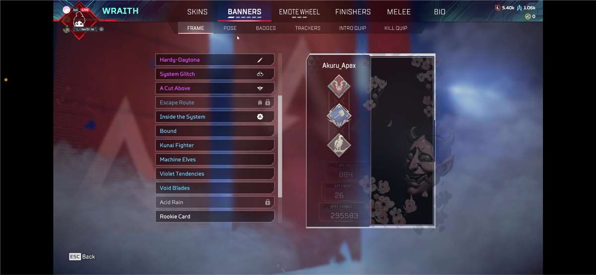 Apex legends account wraith + Horizon heirloo