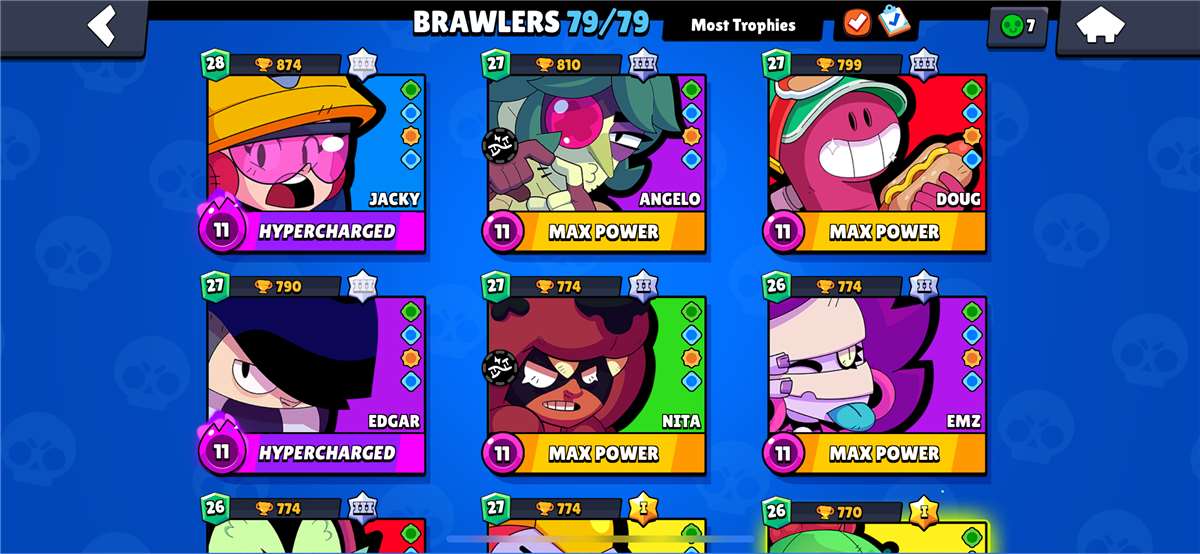 52.6K trophies ⭐️ 79/79 ⭐️ Rare skins 