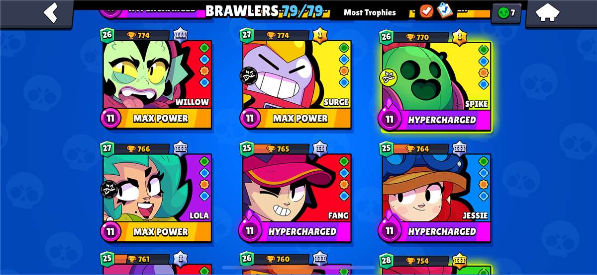 52.6K trophies ⭐️ 79/79 ⭐️ Rare skins 