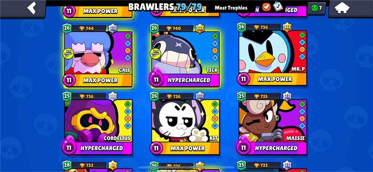 52.6K trophies ⭐️ 79/79 ⭐️ Rare skins 