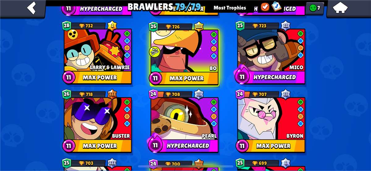 52.6K trophies ⭐️ 79/79 ⭐️ Rare skins 