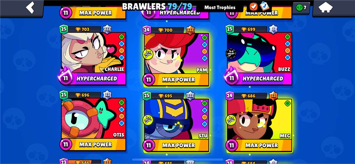 52.6K trophies ⭐️ 79/79 ⭐️ Rare skins 