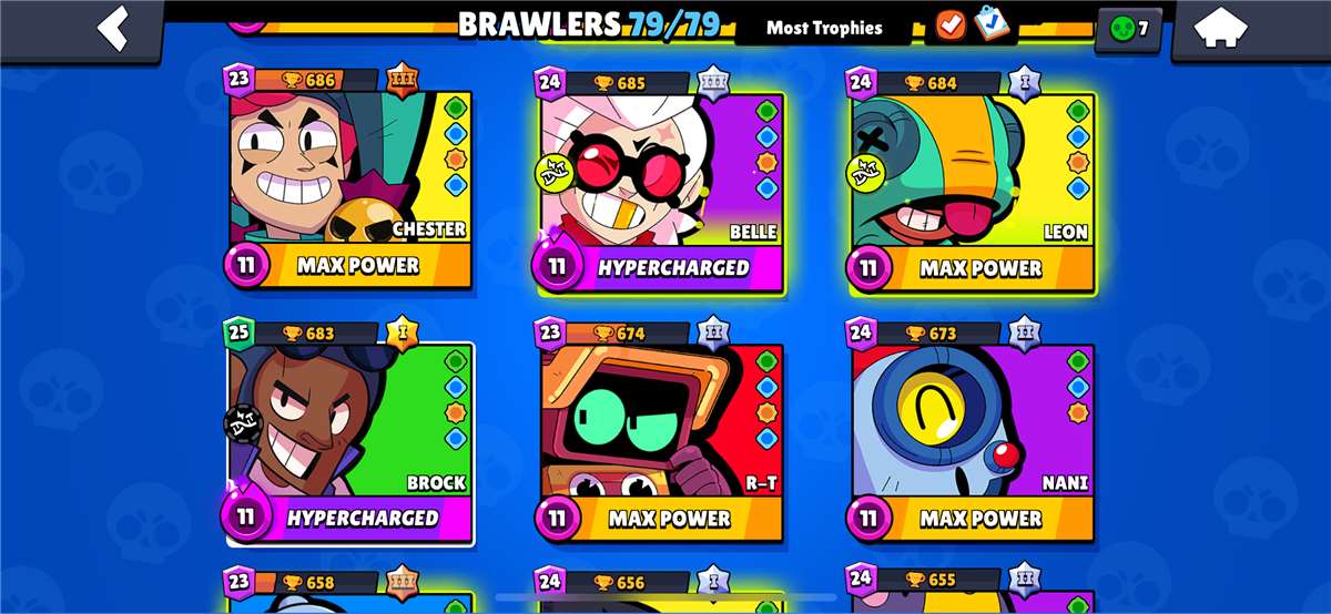 52.6K trophies ⭐️ 79/79 ⭐️ Rare skins 