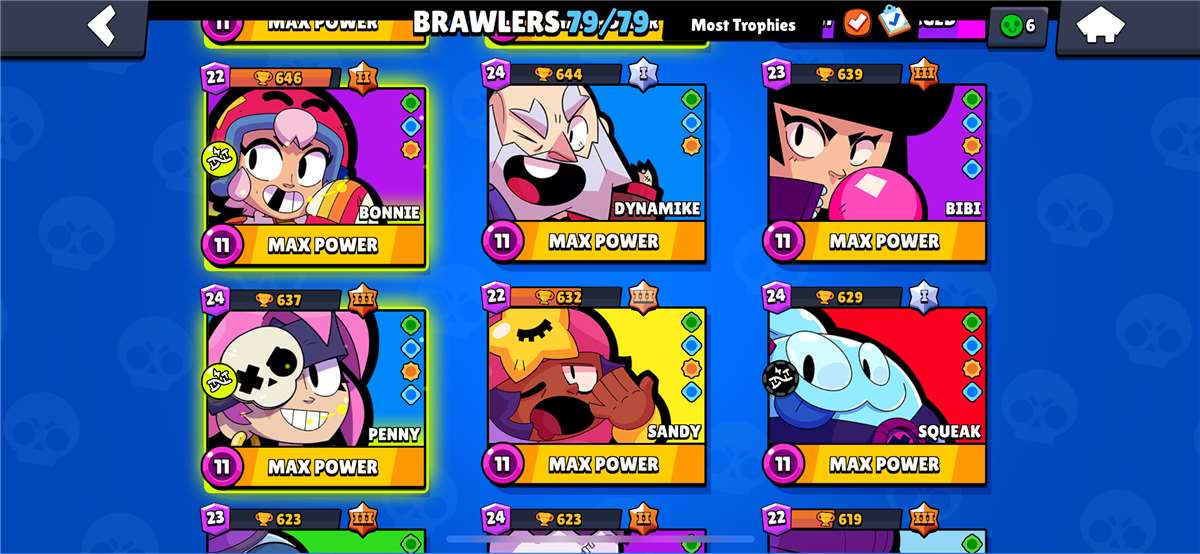 52.6K trophies ⭐️ 79/79 ⭐️ Rare skins 