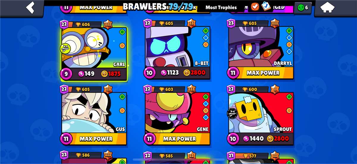 52.6K trophies ⭐️ 79/79 ⭐️ Rare skins 