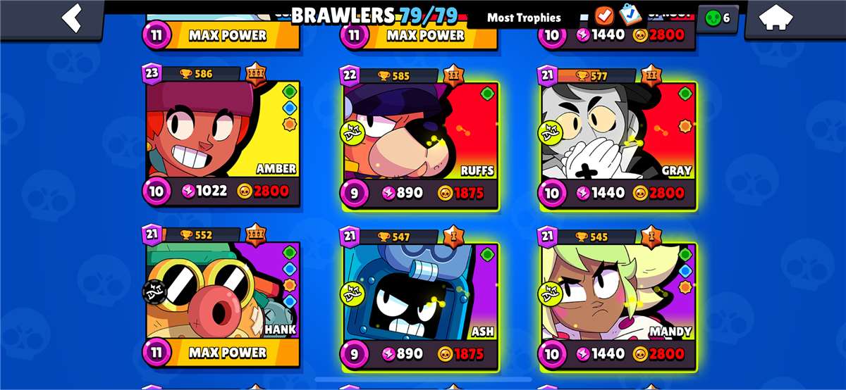 52.6K trophies ⭐️ 79/79 ⭐️ Rare skins 