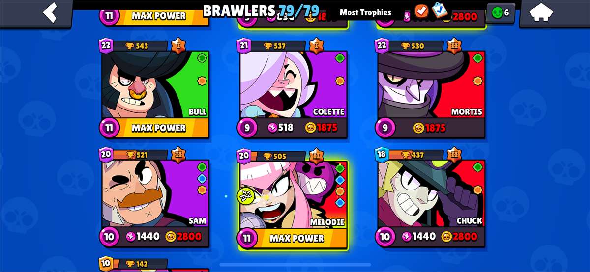 52.6K trophies ⭐️ 79/79 ⭐️ Rare skins 
