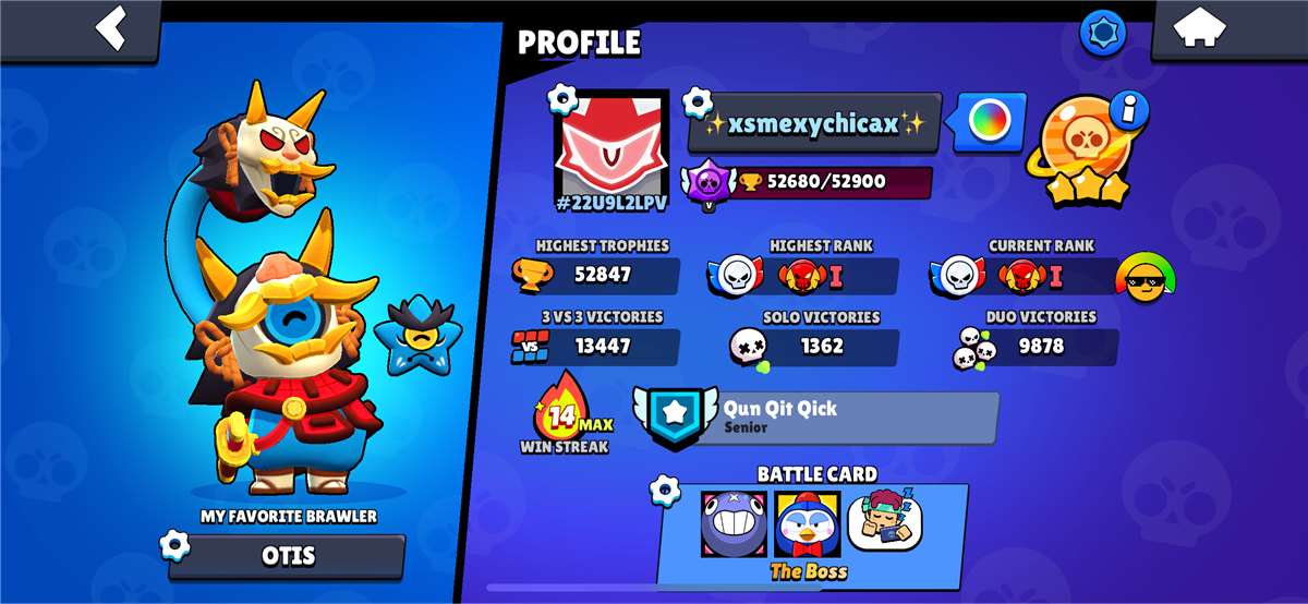 52.6K trophies ⭐️ 79/79 ⭐️ Rare skins 