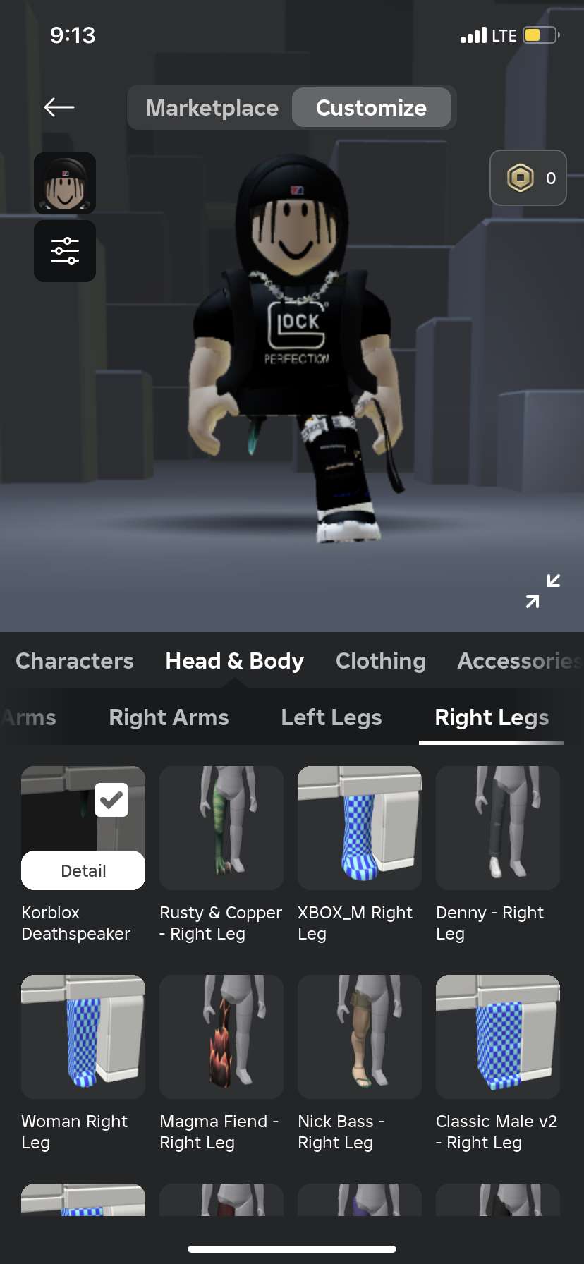 Korblox account 
