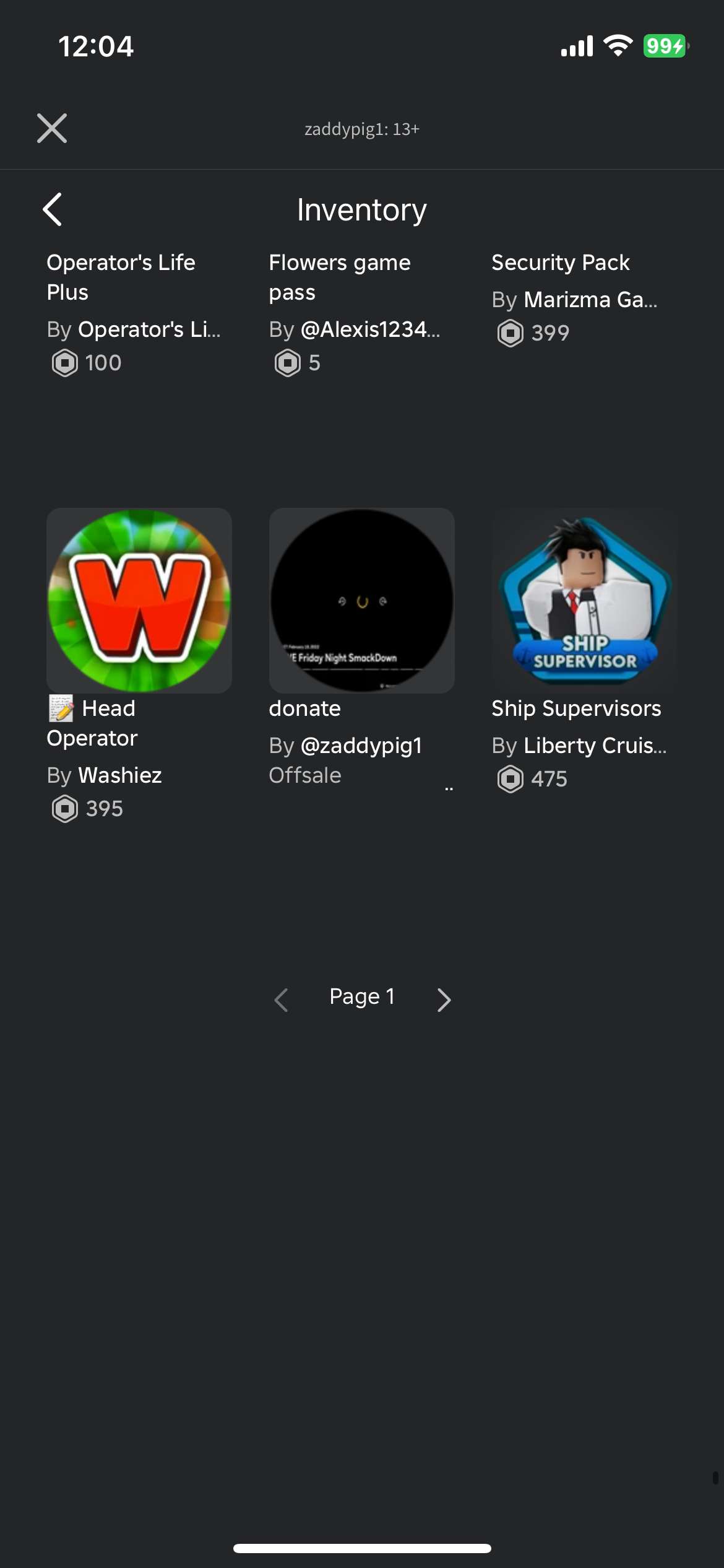 Roblox account