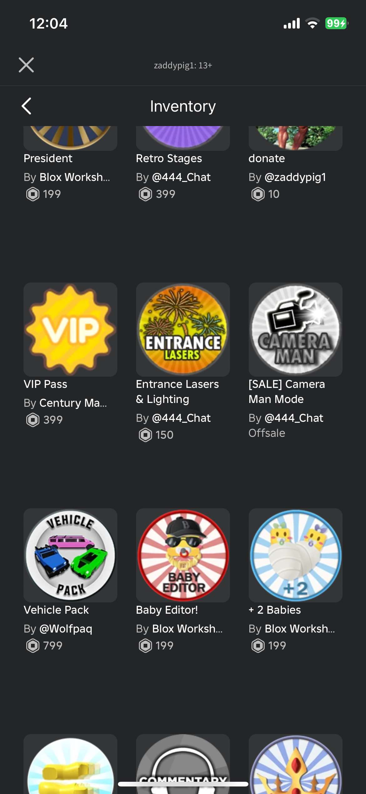 Roblox account