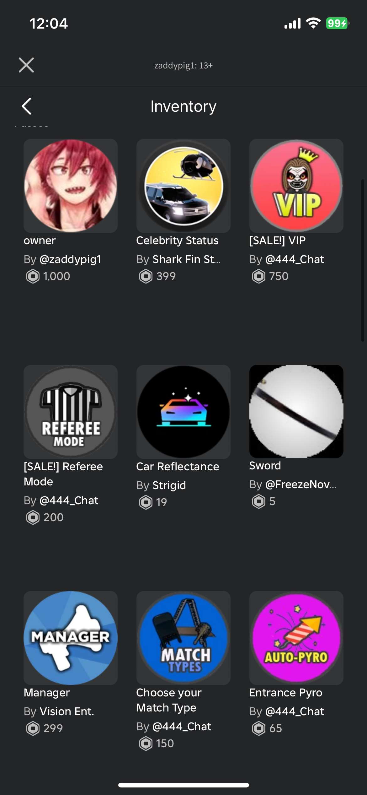 Roblox account