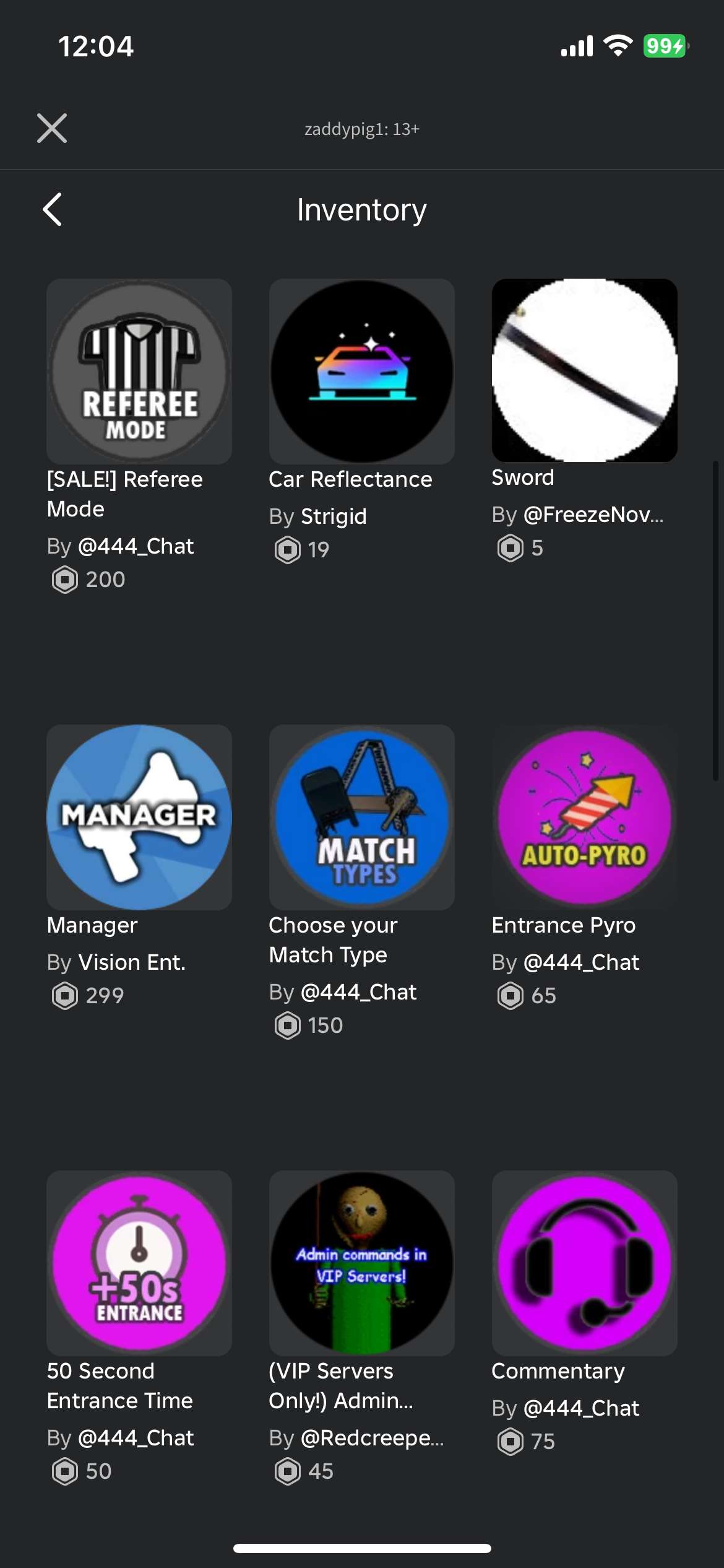 Roblox account