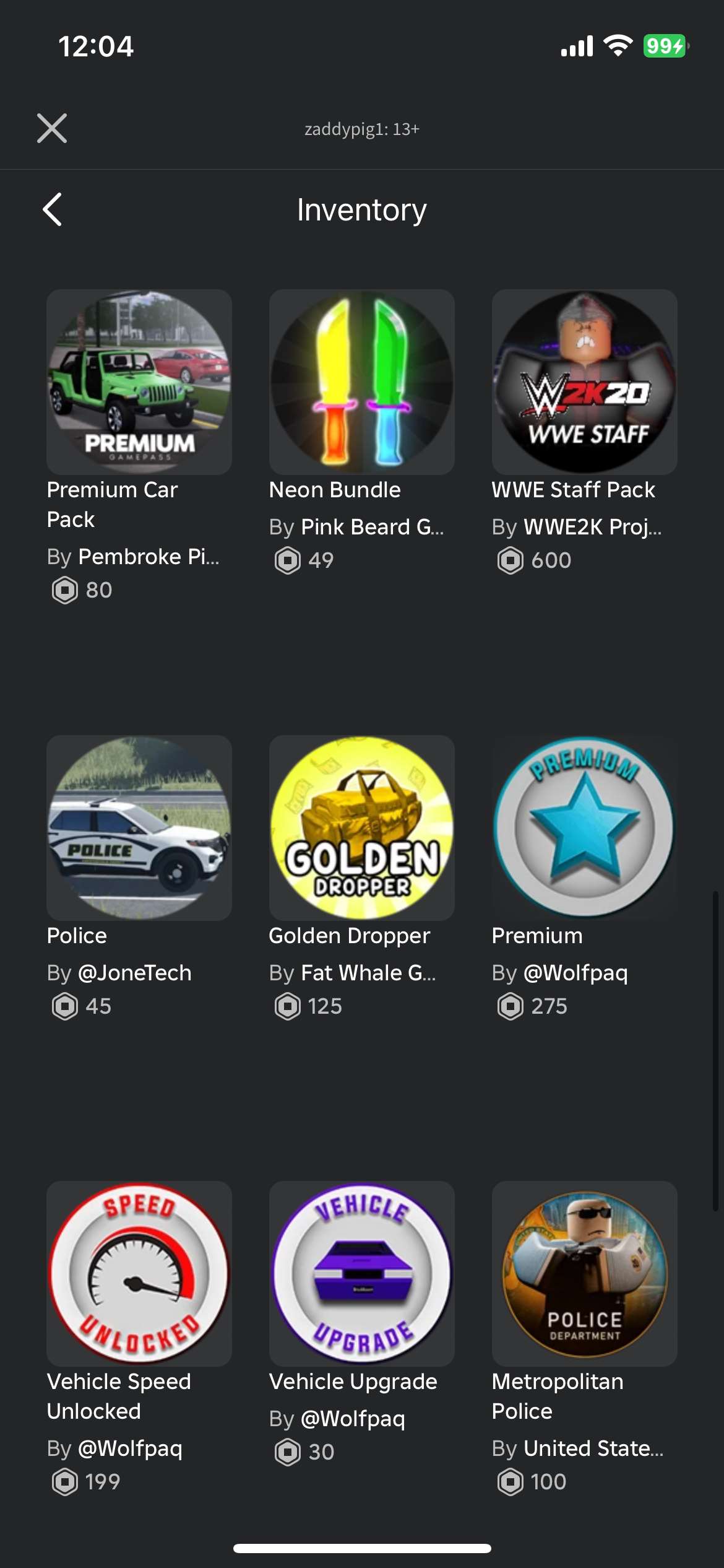 Roblox account
