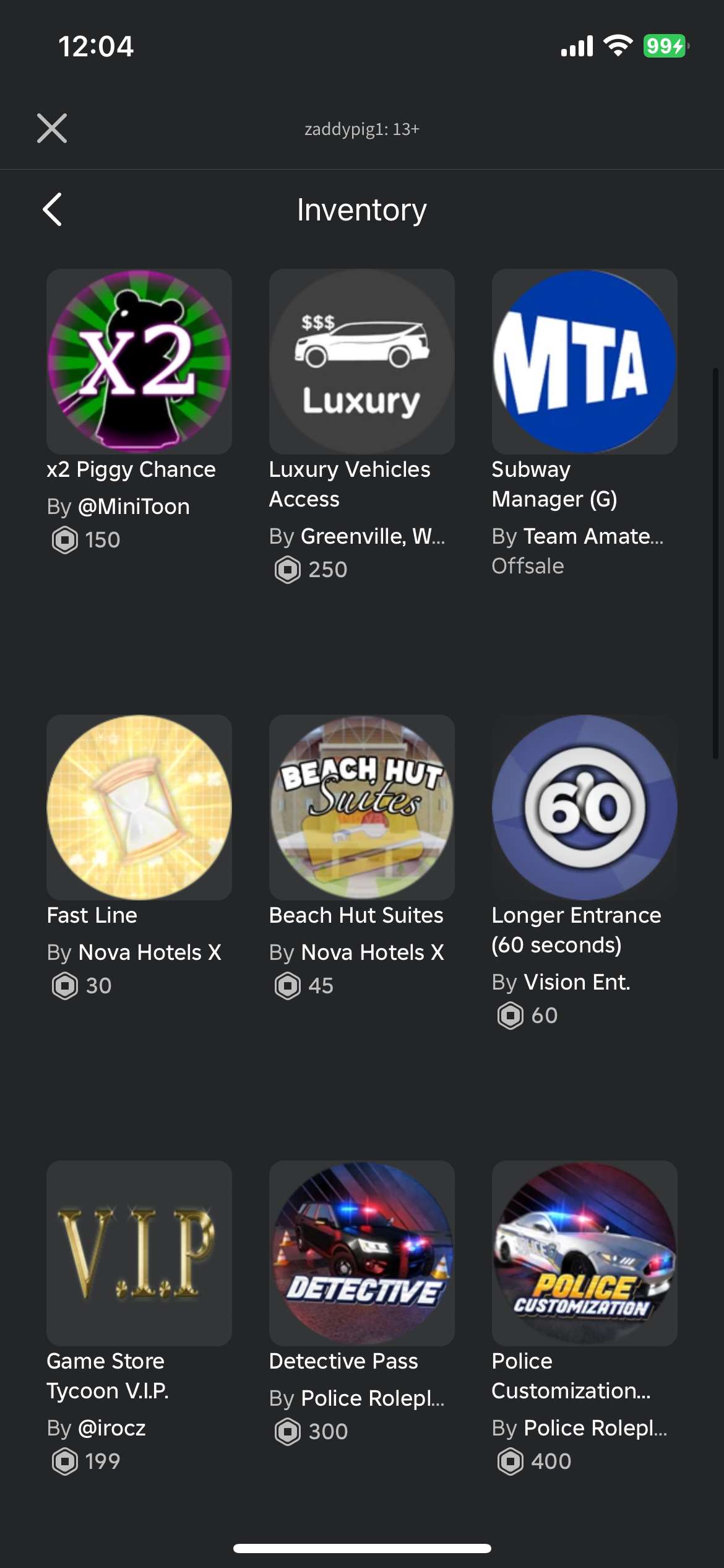 Roblox account