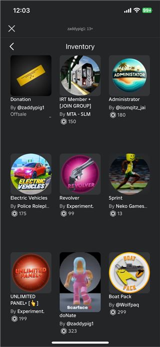 Roblox account