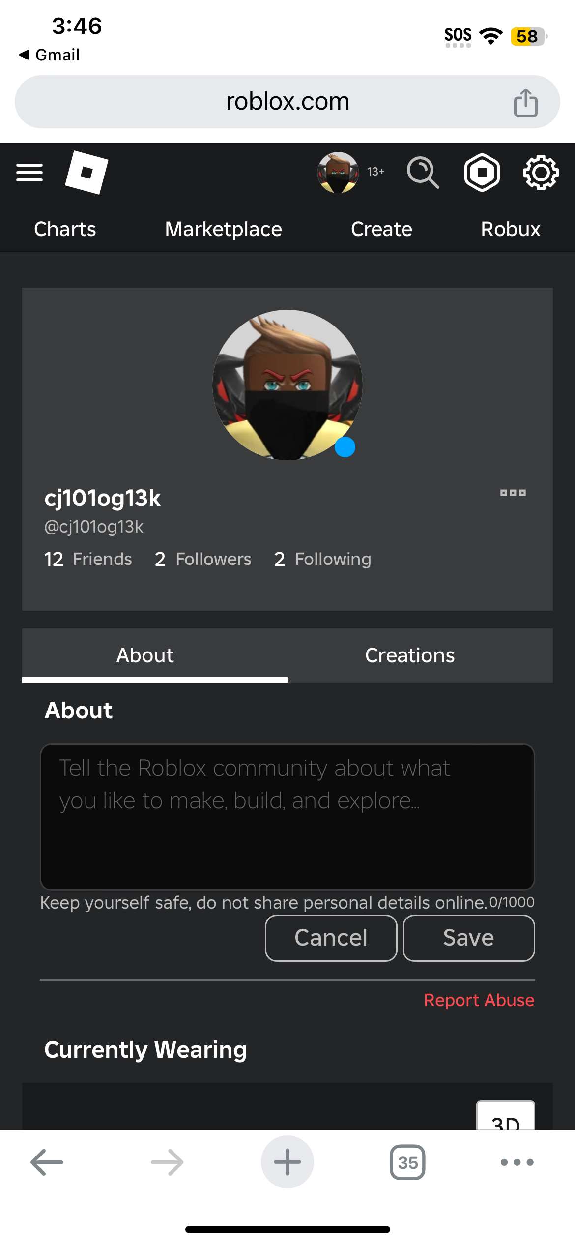 Selling Roblox account 