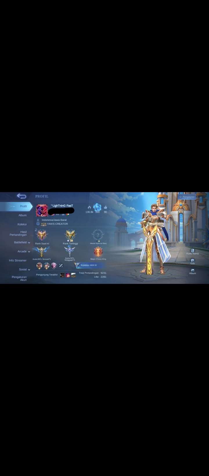Jual akun mlbb 