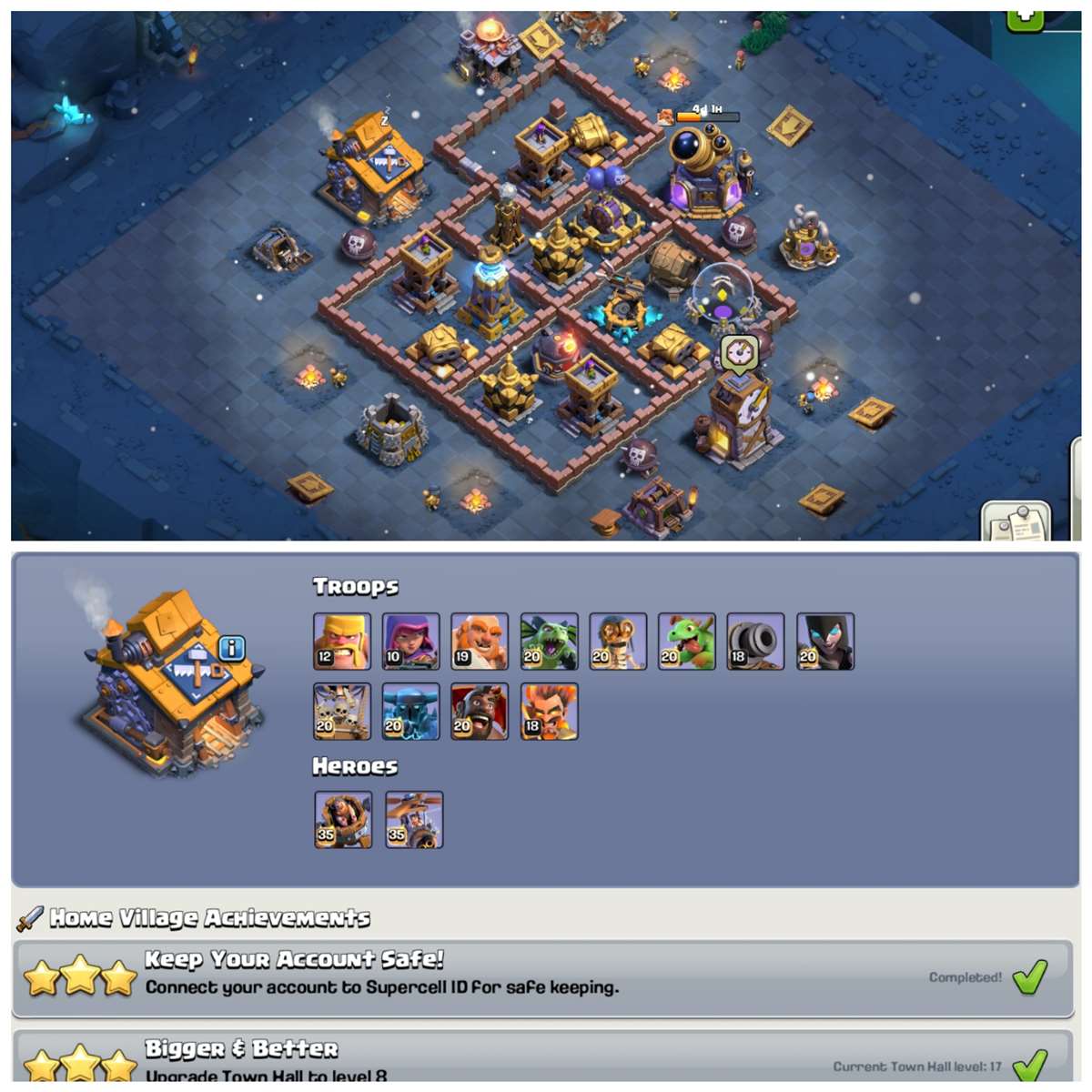 TH17 Almost Maxed [4 Epic Equipments] | 17 Cr
