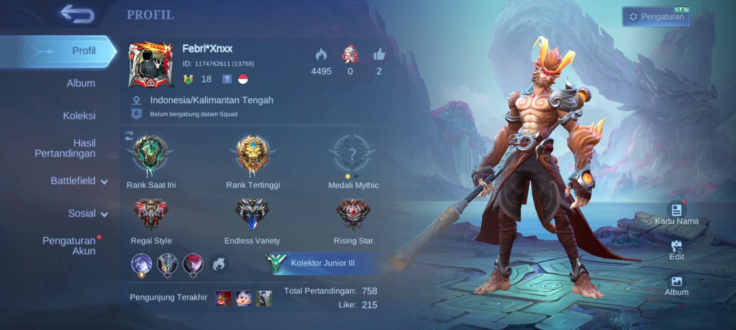 Jual akun mobile legends
