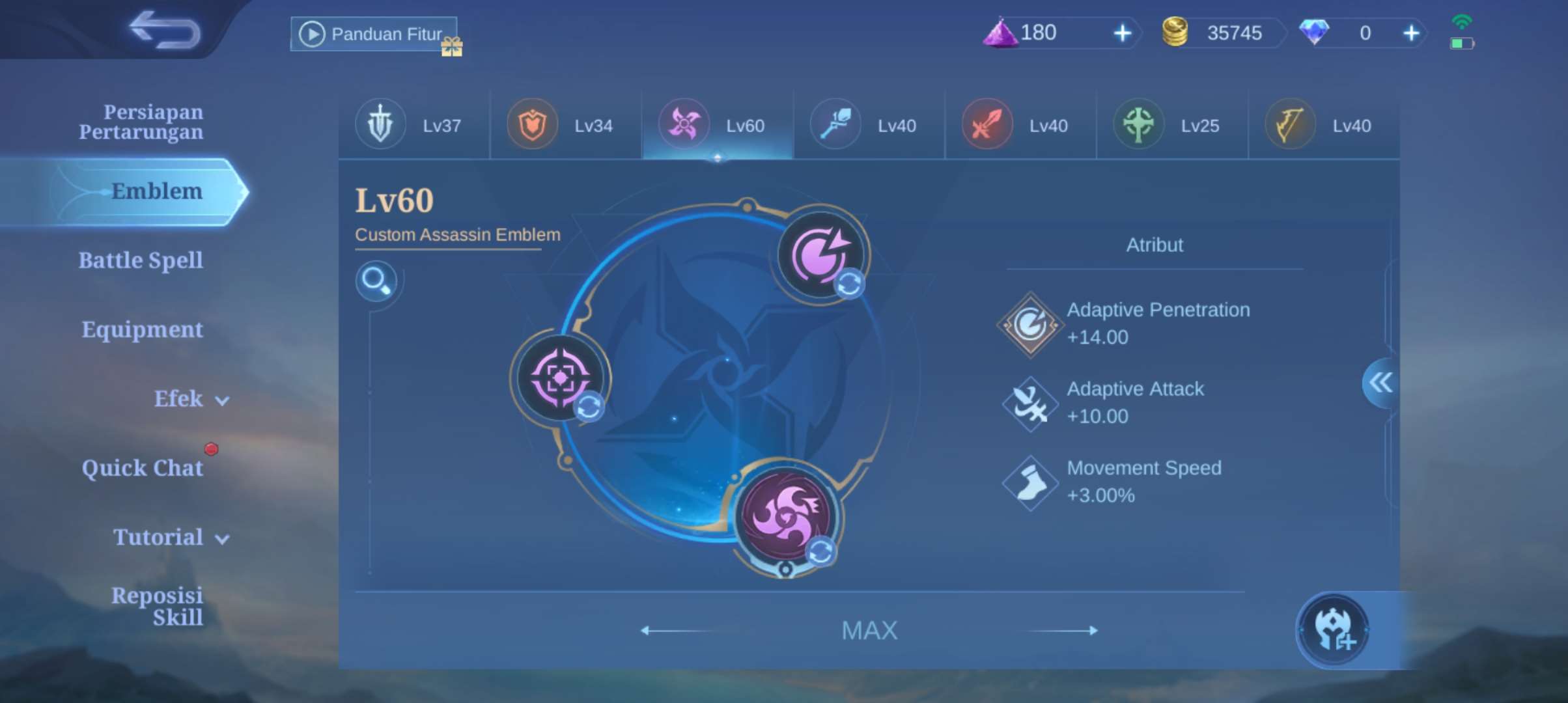 Jual akun mobile legends