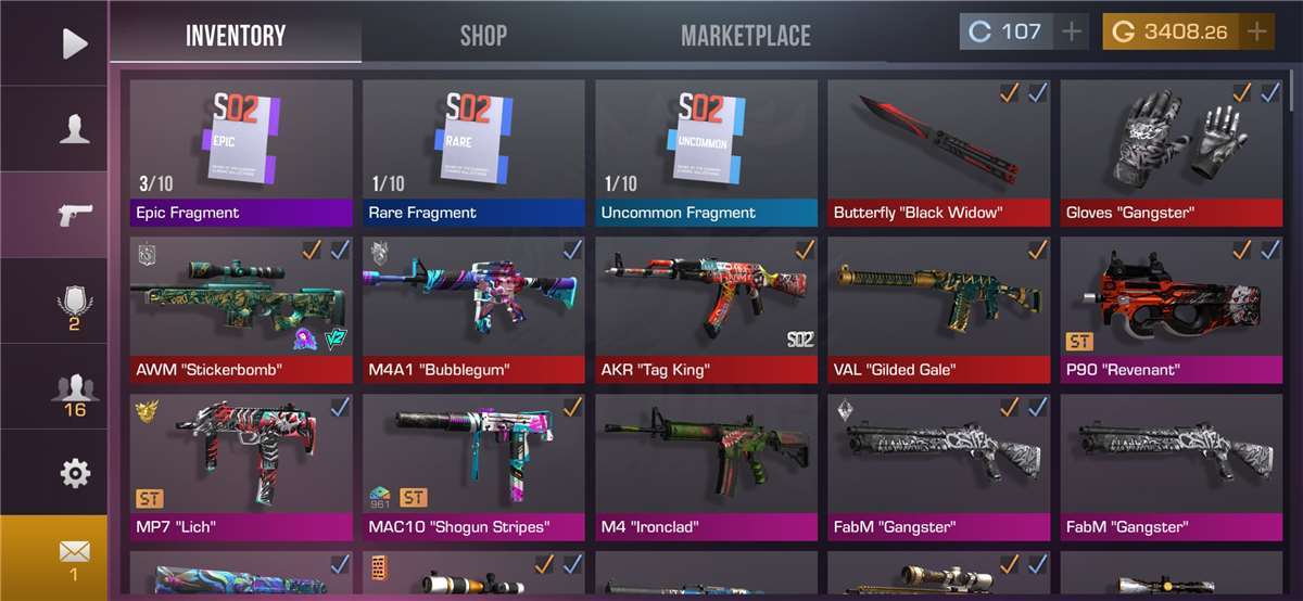 Selling standoff 2 acc with 3400 gols, 6arcan