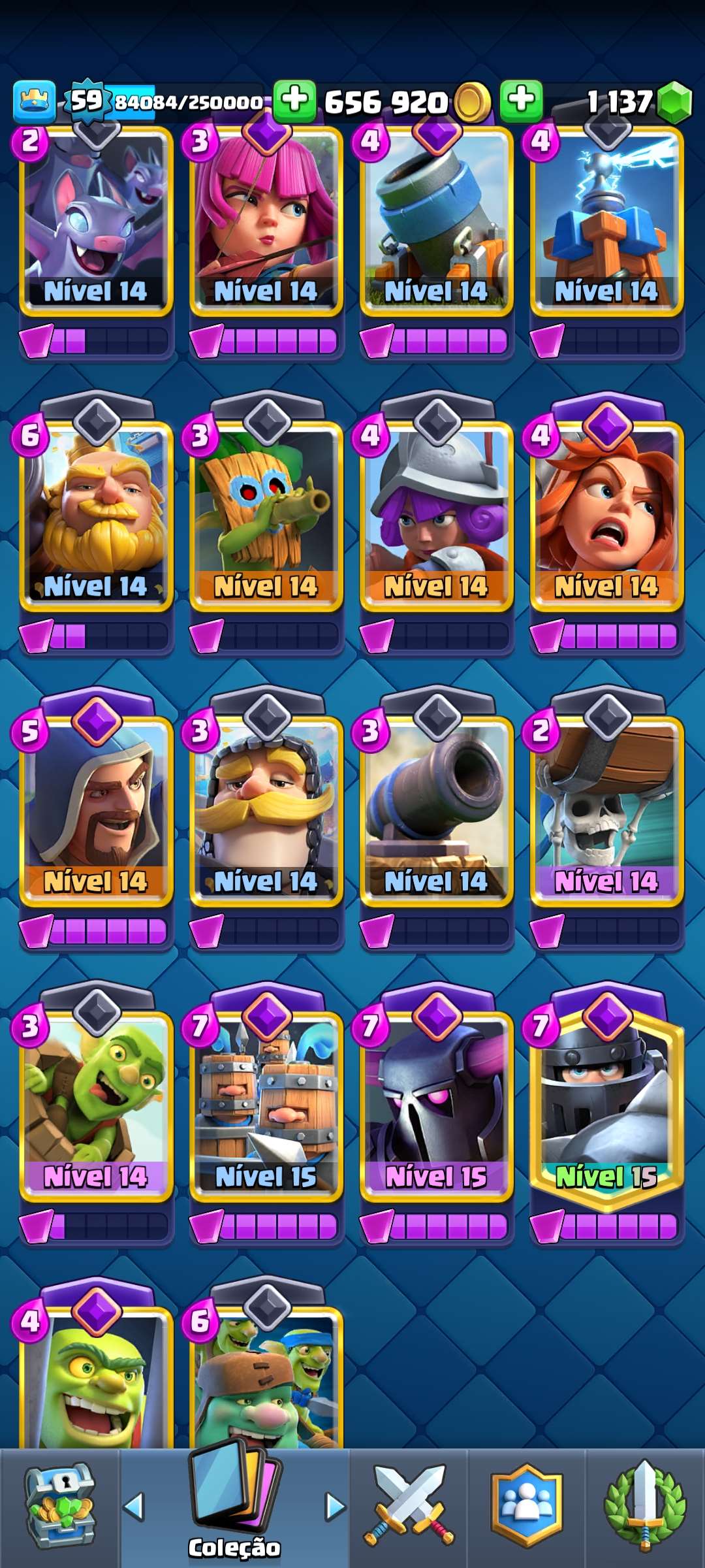Conta Clash Royale nível 59