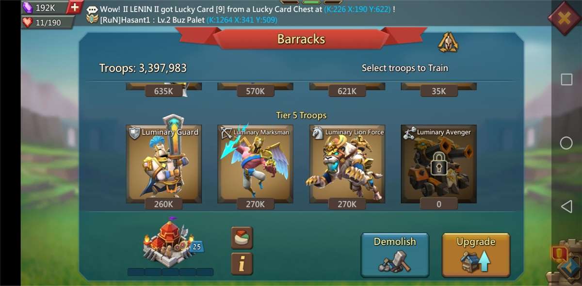 lords mobile account with 1B power
