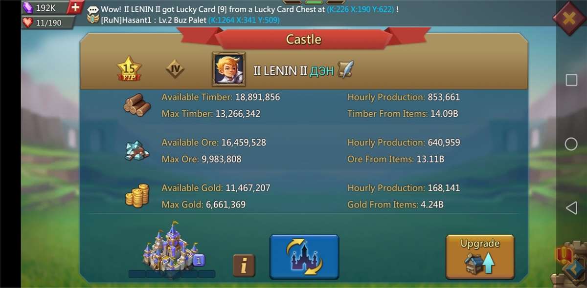 lords mobile account with 1B power